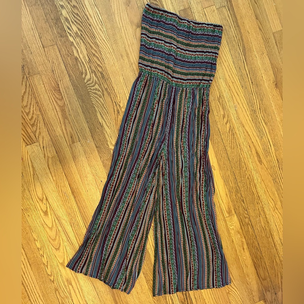 Earthbound Patterned Tube Top Jumpsuit